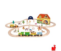 Janod Story Express de boerderij + rails