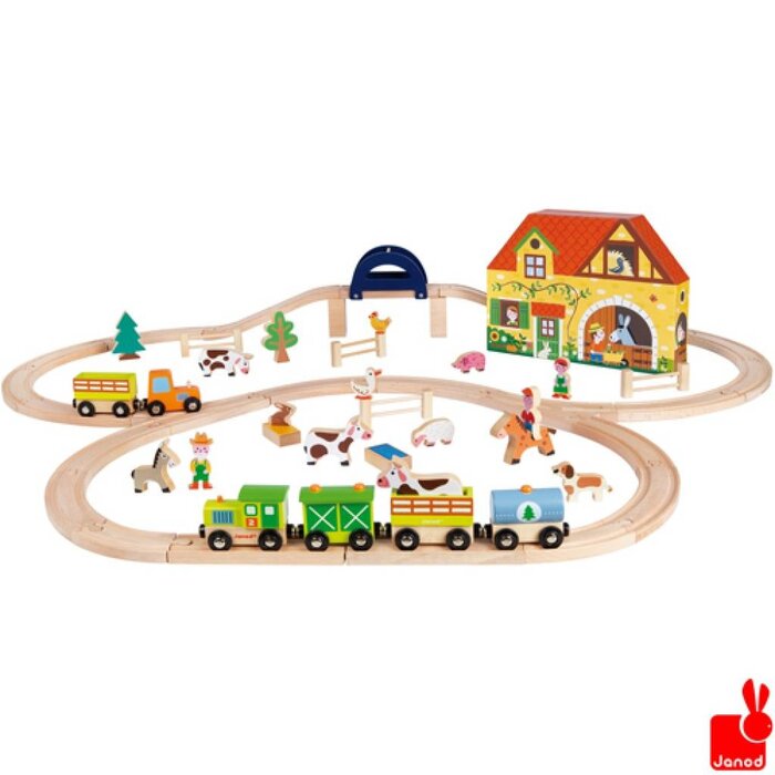 Janod Story Express de boerderij + rails