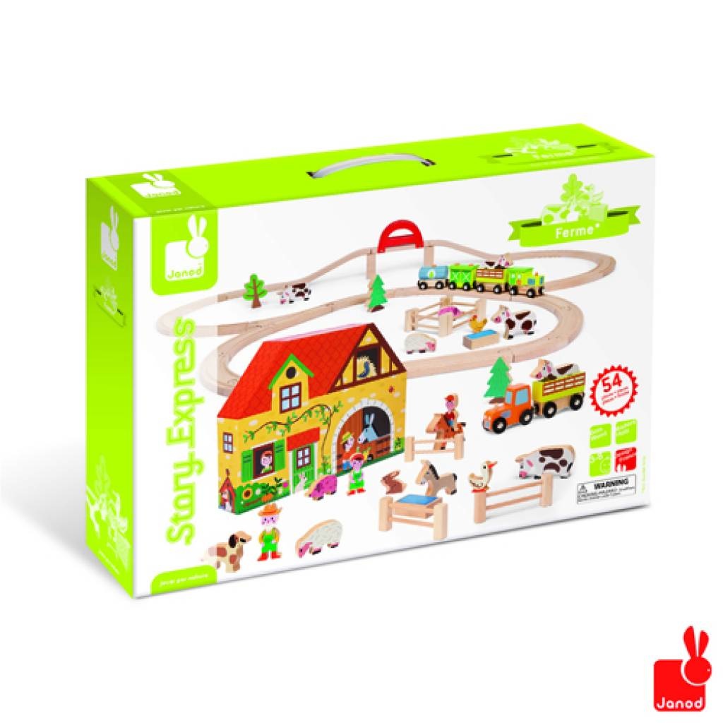 Janod Story Express de boerderij + rails