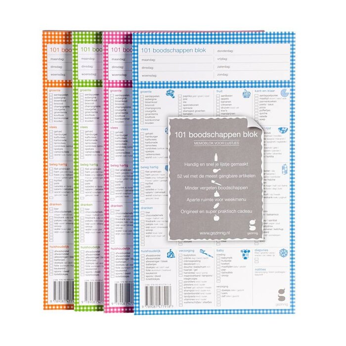 Gezinnig 101 Boodschappen Blok (Blauw)