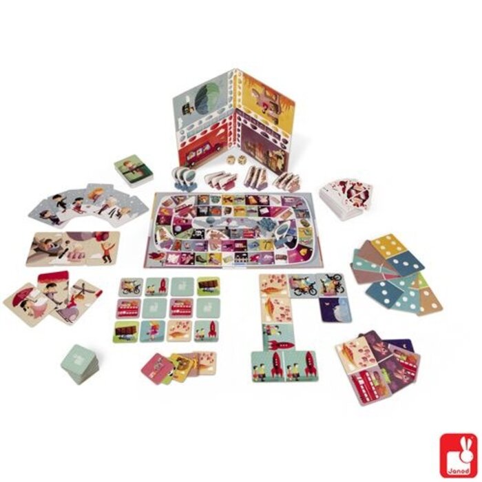 Janod Multi-game box, meerdere spellen in 1 koffer,