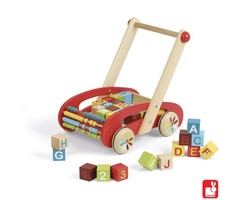 Janod ABC buggy, duwkar met 30 blokken