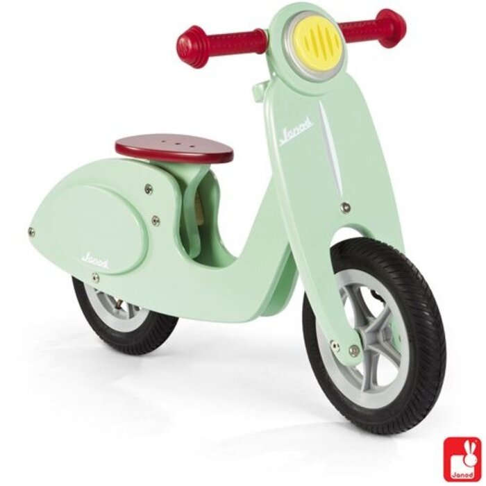 Janod Houten scooter in mint kleur voor kids