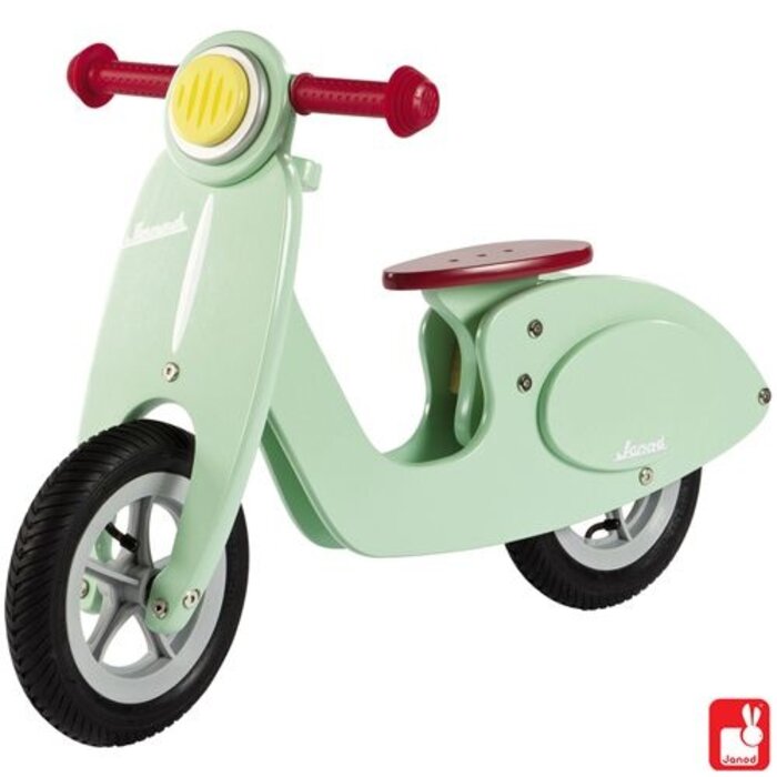 Janod Houten scooter in mint kleur voor kids