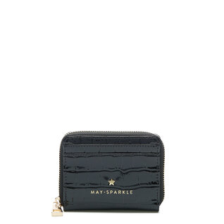 May Sparkle Festive black croco zipper wallet