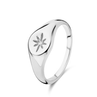 May Sparkle Summer Breeze Rose silver colored ring