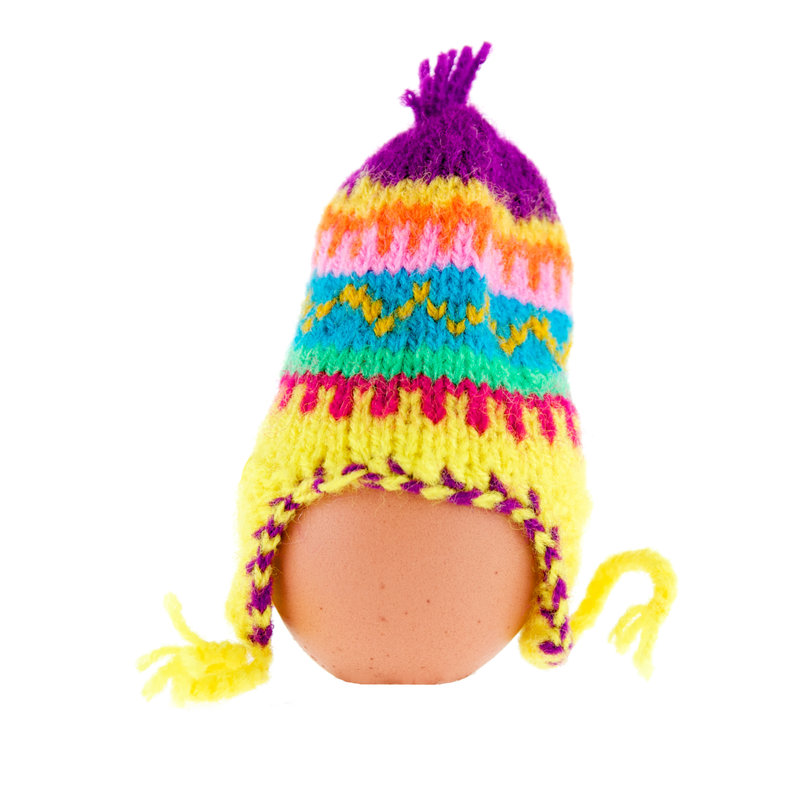 Egg-cosy colourful hat