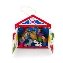 Mini nativity scene in matchbox, hanger