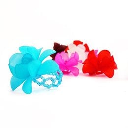 Ring with flower, one colour, assorted