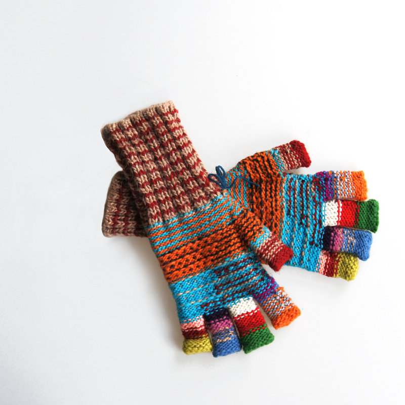 colourful fingerless gloves