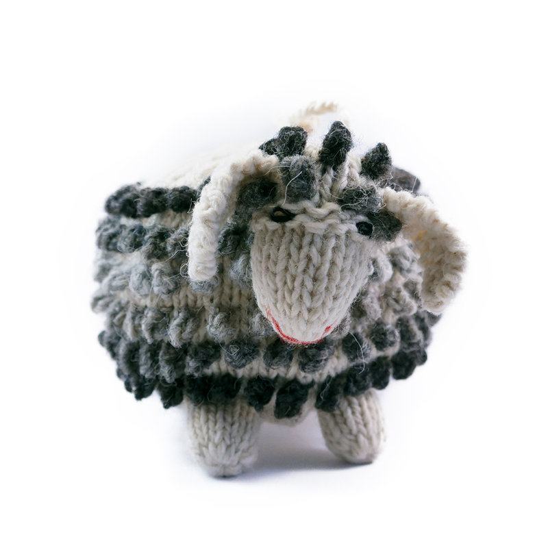 Hand knitted sheep, 100% sheep's wool, coloured, XL