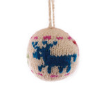 Christmas ball, deer motif coloured, 100% sheep's wool
