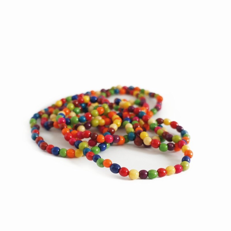 Necklace mini nuts coloured, double length