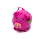 Hand knitted lady pig, round