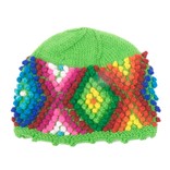 Children's hat, multicolour with little balls.