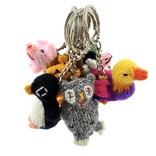 Sleutelhanger met gebreid dier, assorti