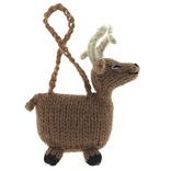 Knitted reindeer hanger, 100 % sheep's wool