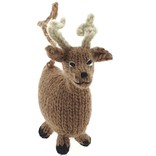 Knitted reindeer hanger, 100 % sheep's wool