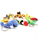 Sleutelhanger met gebreid dier, assorti