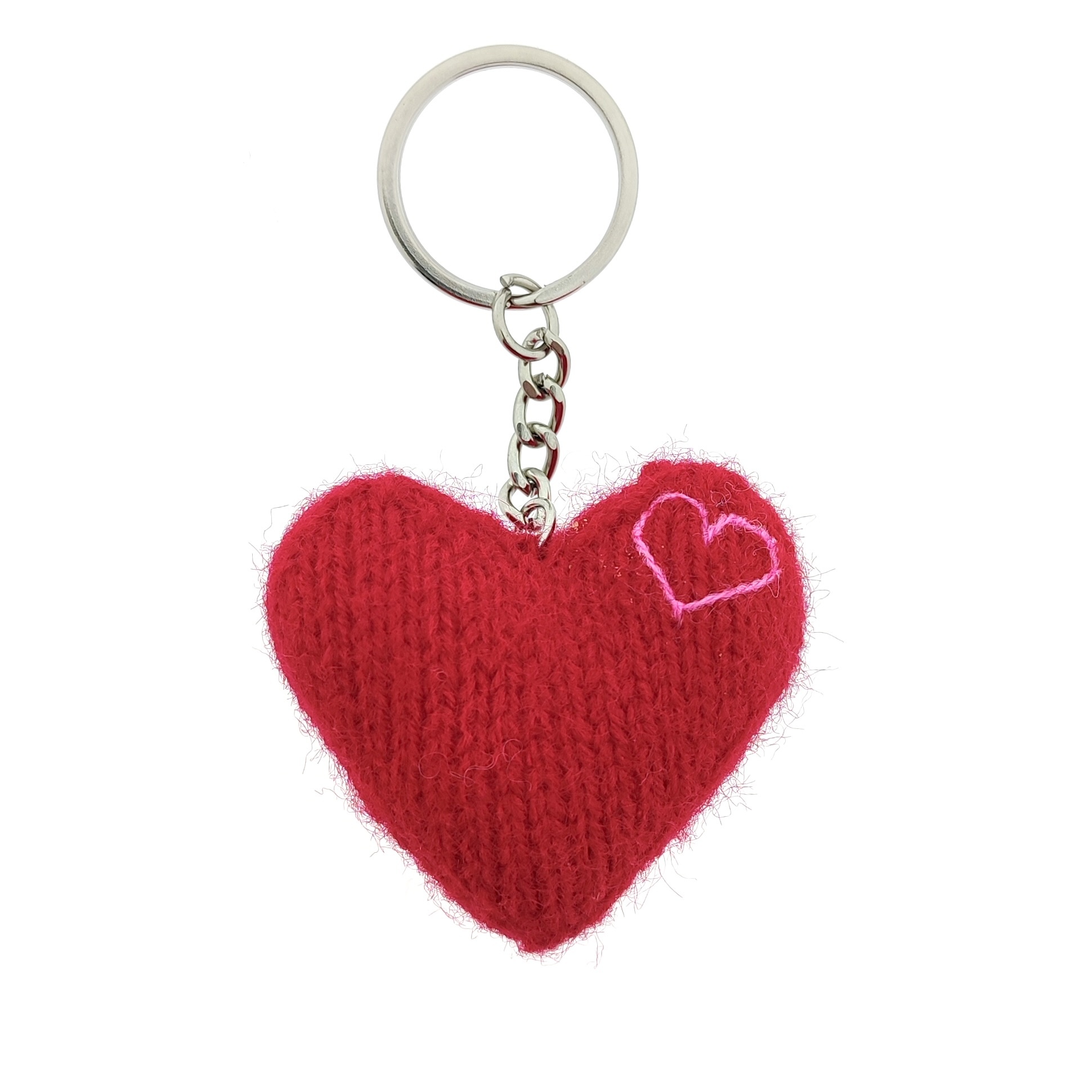 Key ring knitted heart - Titicaca Trade