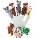 Vingerpoppen bos-dieren, assorti