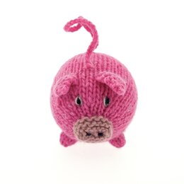 Hand knitted pig, wool