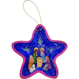 Nativity scene in star flower