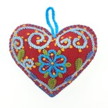 Hart decoratie, multicolour, 100% schapenwol