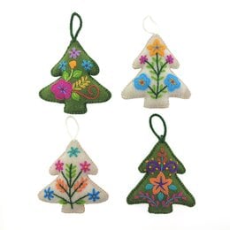 Kerstboom decoratie multicolour, assorti, 100% schapenwol