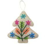 Kerstboom decoratie multicolour, assorti, 100% schapenwol