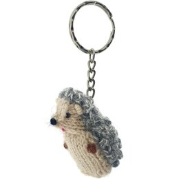Key ring with hand knitted hedgehog