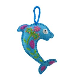 Dolfijn decoratie, 100% schapenwol