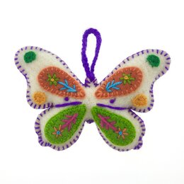 Vlinder decoratie multicolour, assorti, 100% schapenwol