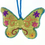 Vlinder decoratie multicolour, assorti, 100% schapenwol