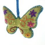 Butterfly decoration, multicolour, 3 variants, 100% sheep's wool