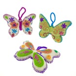 Vlinder decoratie multicolour, assorti, 100% schapenwol