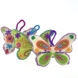 Vlinder decoratie multicolour, assorti, 100% schapenwol