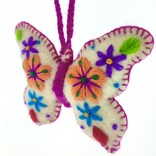 Vlinder decoratie multicolour, assorti, 100% schapenwol