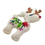 Rendier hanger, crème, 100% schapenwol, wit