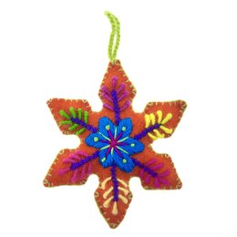 Sneeuwvlok multicolor, 100% schapenwol