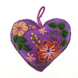 Heart decoration, multicolour, 100% sheep's wool
