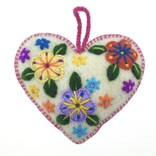 Hart decoratie, multicolour, 100% schapenwol