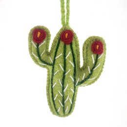 Cactus decoratie, lichtgroen, 100% schapenwol