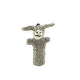 Finger puppet donkey, 100% sheep's wool