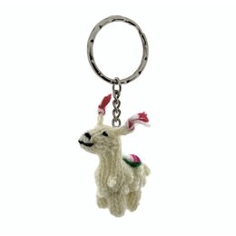 Sleutelhanger met gebreid lamaatje