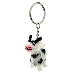 Sleutelhanger met gebreide koe