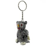 Key ring with hand knitted owl