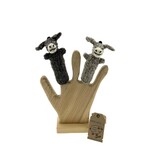 Finger puppet donkey, 100% sheep's wool