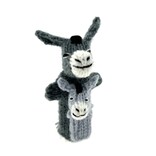Finger puppet, donkey with young