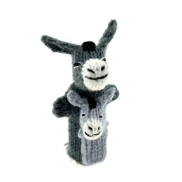 Finger puppet, donkey with young